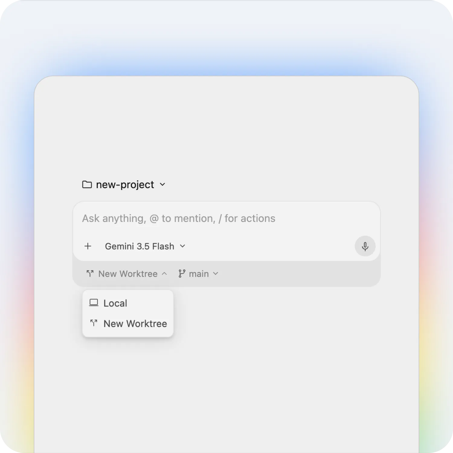 Google Antigravity command center for managing agents and project conversations.